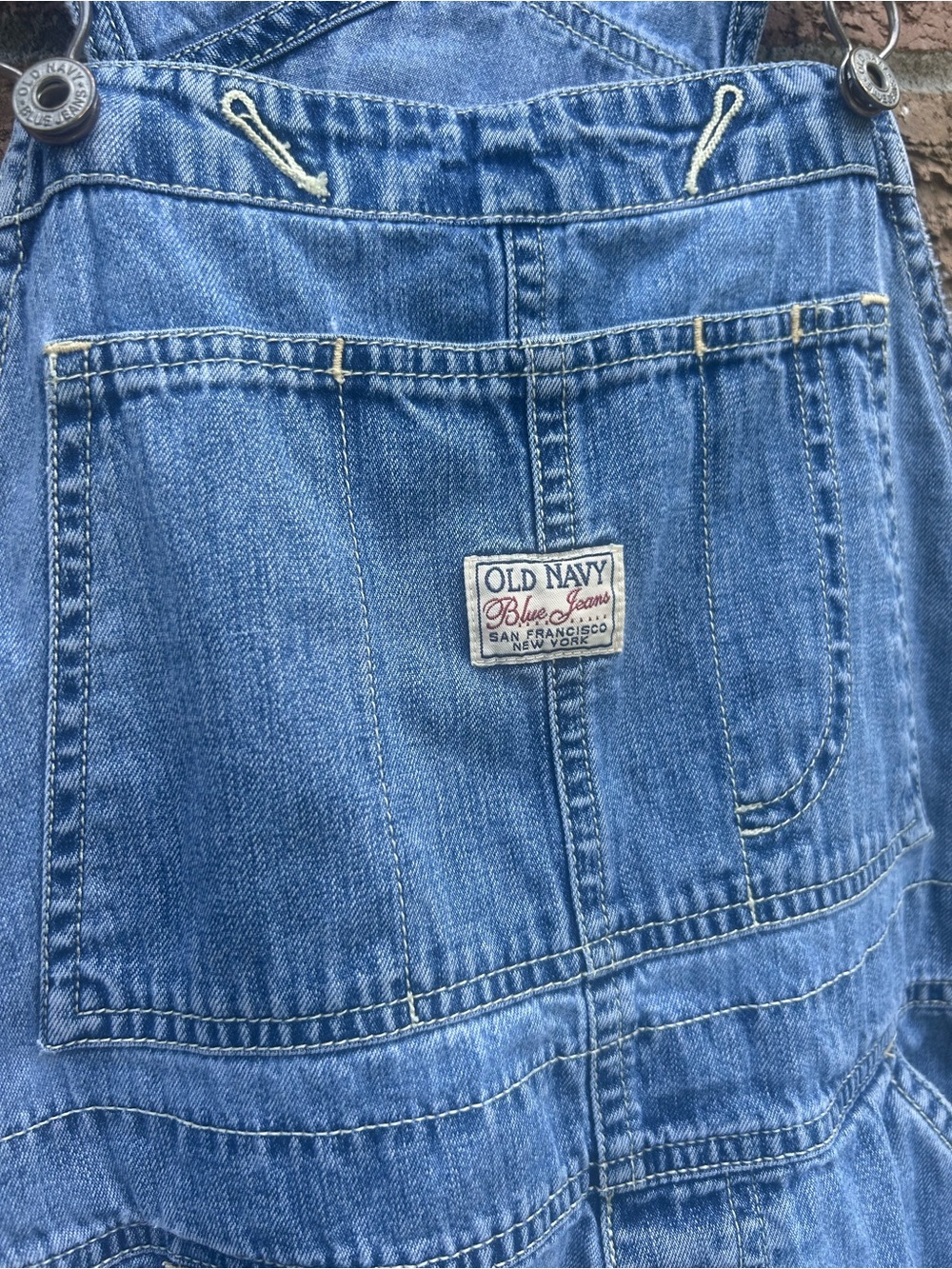 Old Navy Light Blue Denim Short Overalls size small - Picture 7 of 13